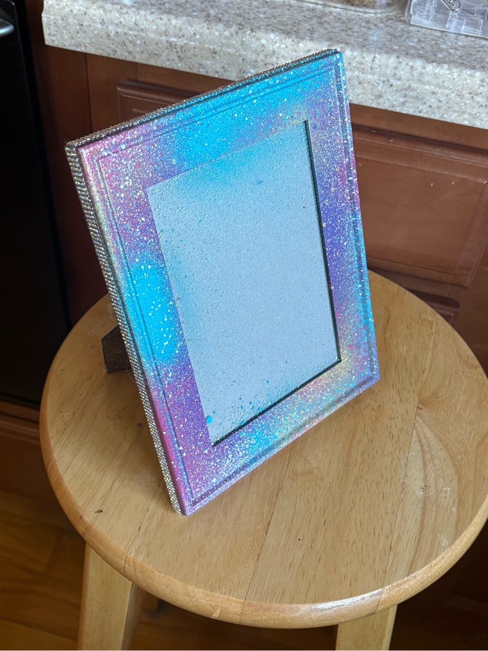 “Rainbow Splash” Photo Frame-Custom designed Rhinestone accents!